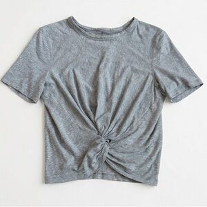Lululemon Twist Front Crescent Tee in Heathered Grey